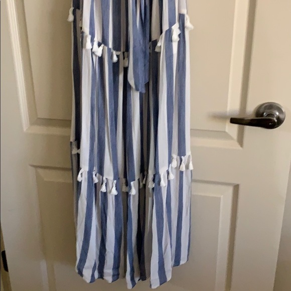 Blue and white striped halter maxi - Picture 3 of 5